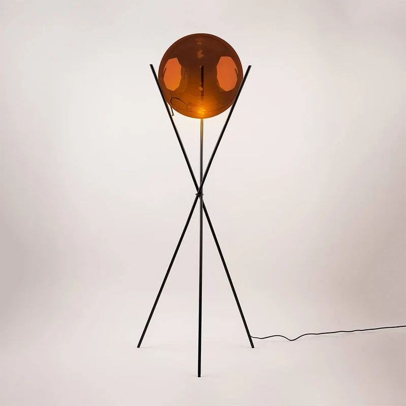 s.luce Orb Axis Glaskugel Stehlampe Dreibein 160cm