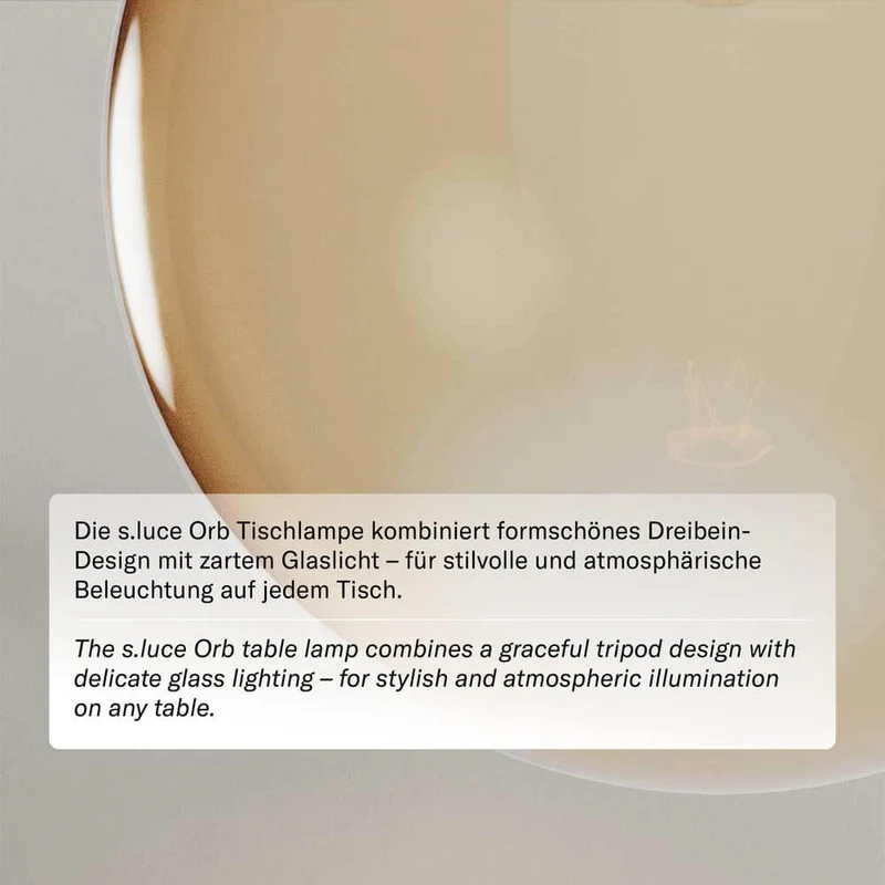 s.luce Orb Axis Glas-Tischlampe Dreibein 20cm