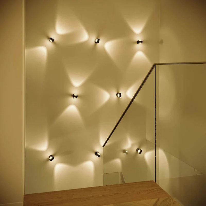 s.luce Beam Wandleuchte Up & Down mit Glaslinsen