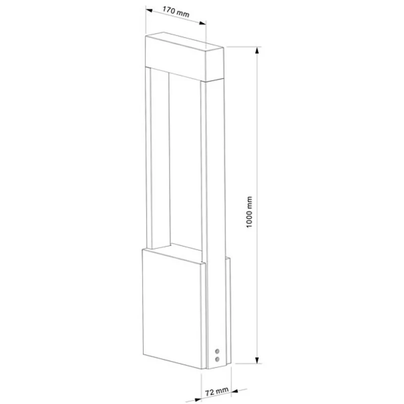 Moderne LED Pollerleuchte Bridge 100cm 640lm Dunkelgrau