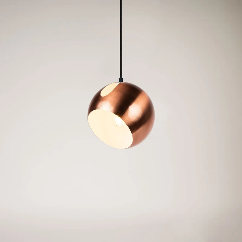 s.luce Ball Metall Pendelleuchte mit drehbarem tauschbaren Schirm